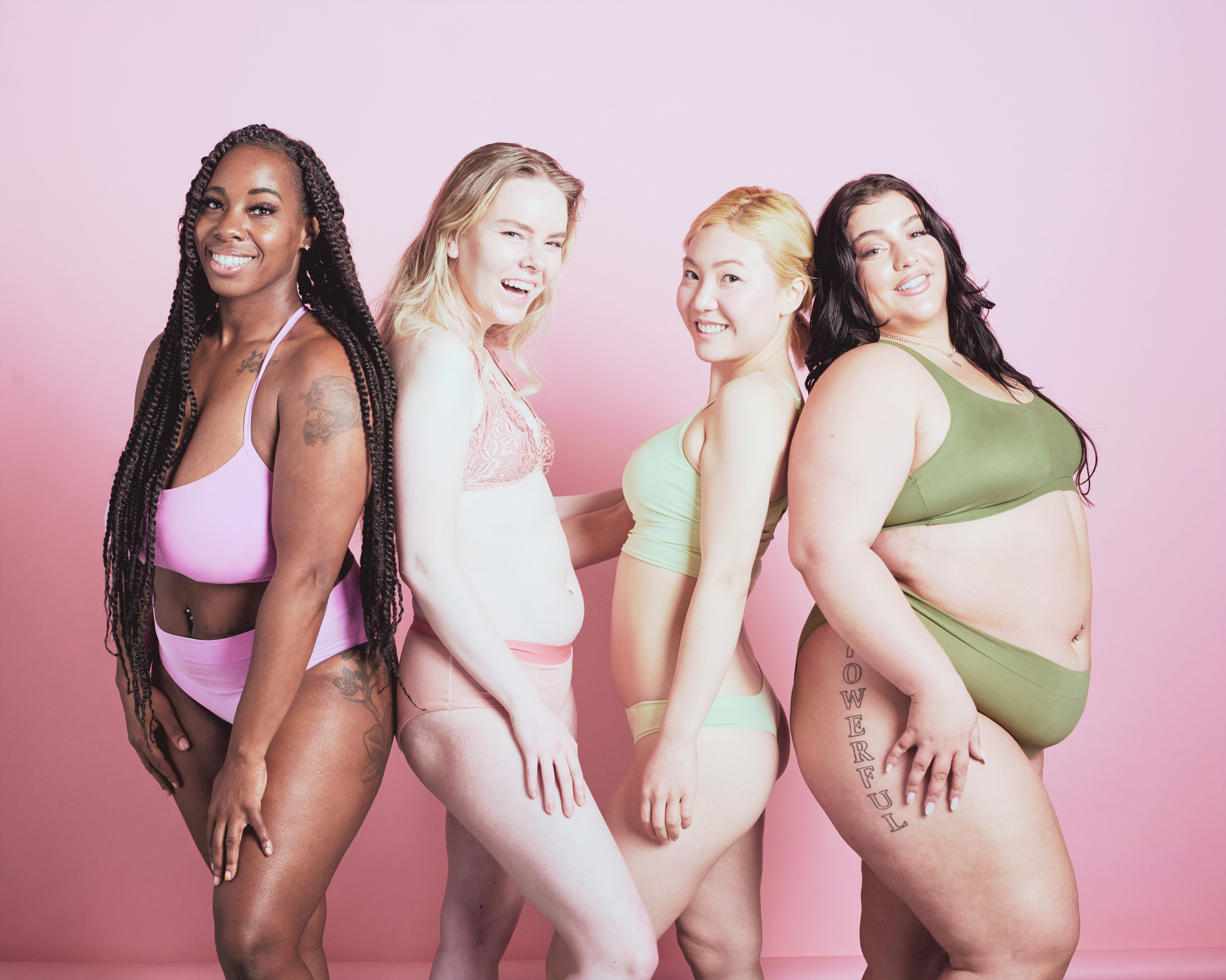 Group of diverse women celebrating their bodies